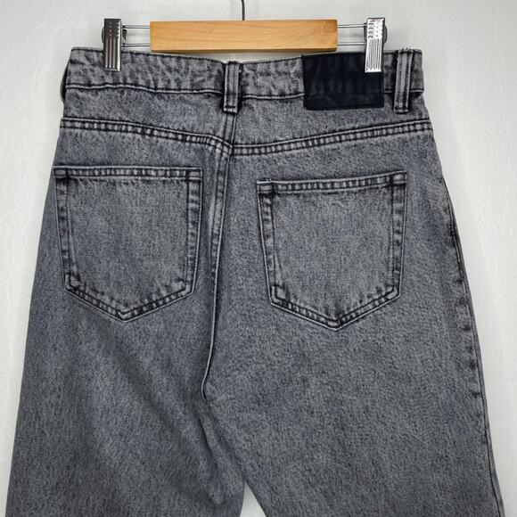 Zara Grey Acid Wash High Rise Distressed Denim Boyfriend Mom Jeans 4 - Picture 11 of 14
